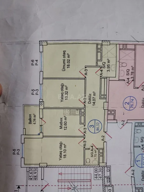 Satılır 3 otaqlı mənzil 87 m²