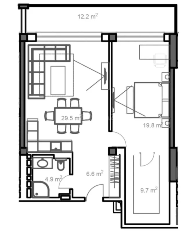 Satılır 2 otaqlı mənzil 97.5 m²
