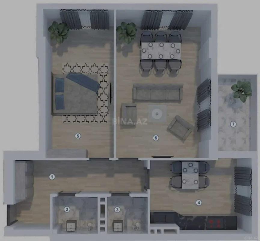 Satılır 2 otaqlı mənzil 97.4 m²