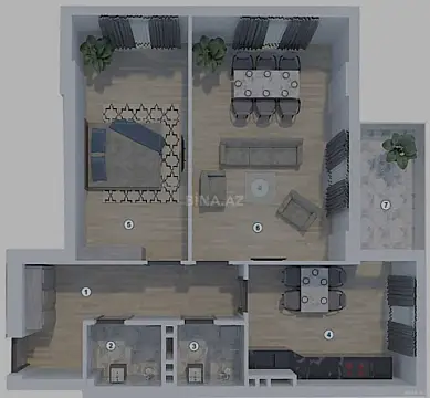 Satılır 2 otaqlı mənzil 97.4 m²