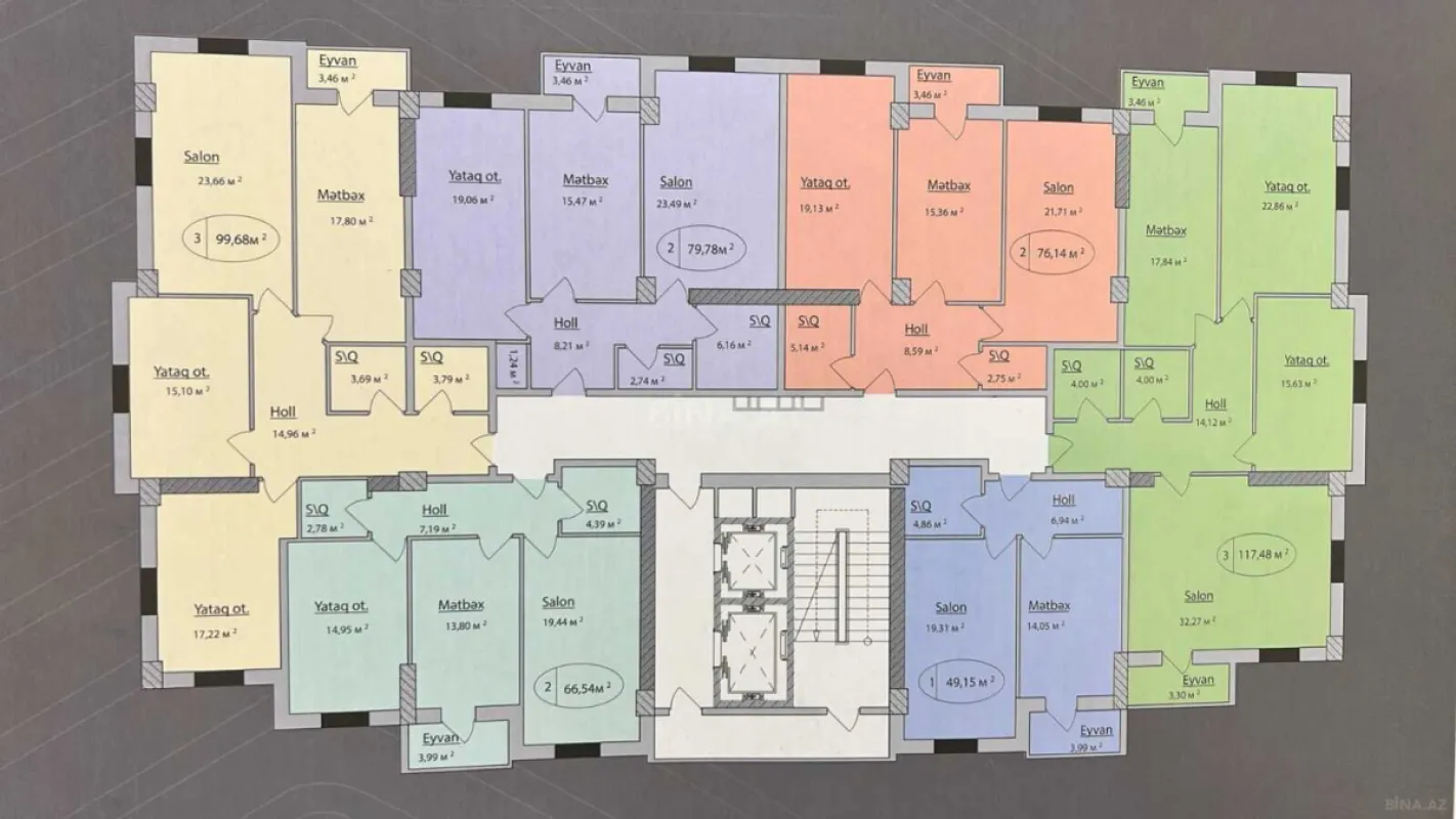 Satılır 3 otaqlı mənzil 118 m²