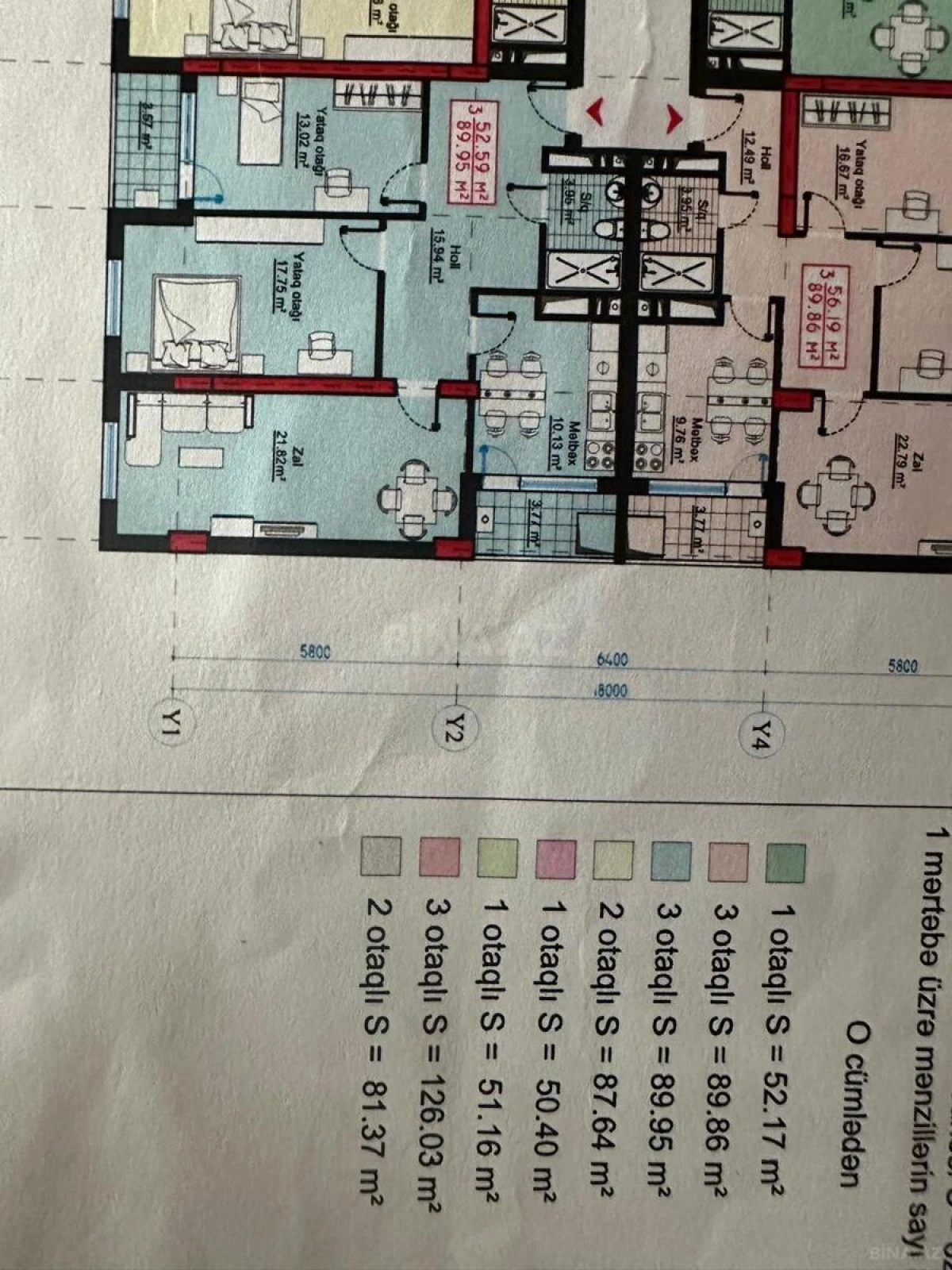 Satılır 3 otaqlı mənzil 90 m²
