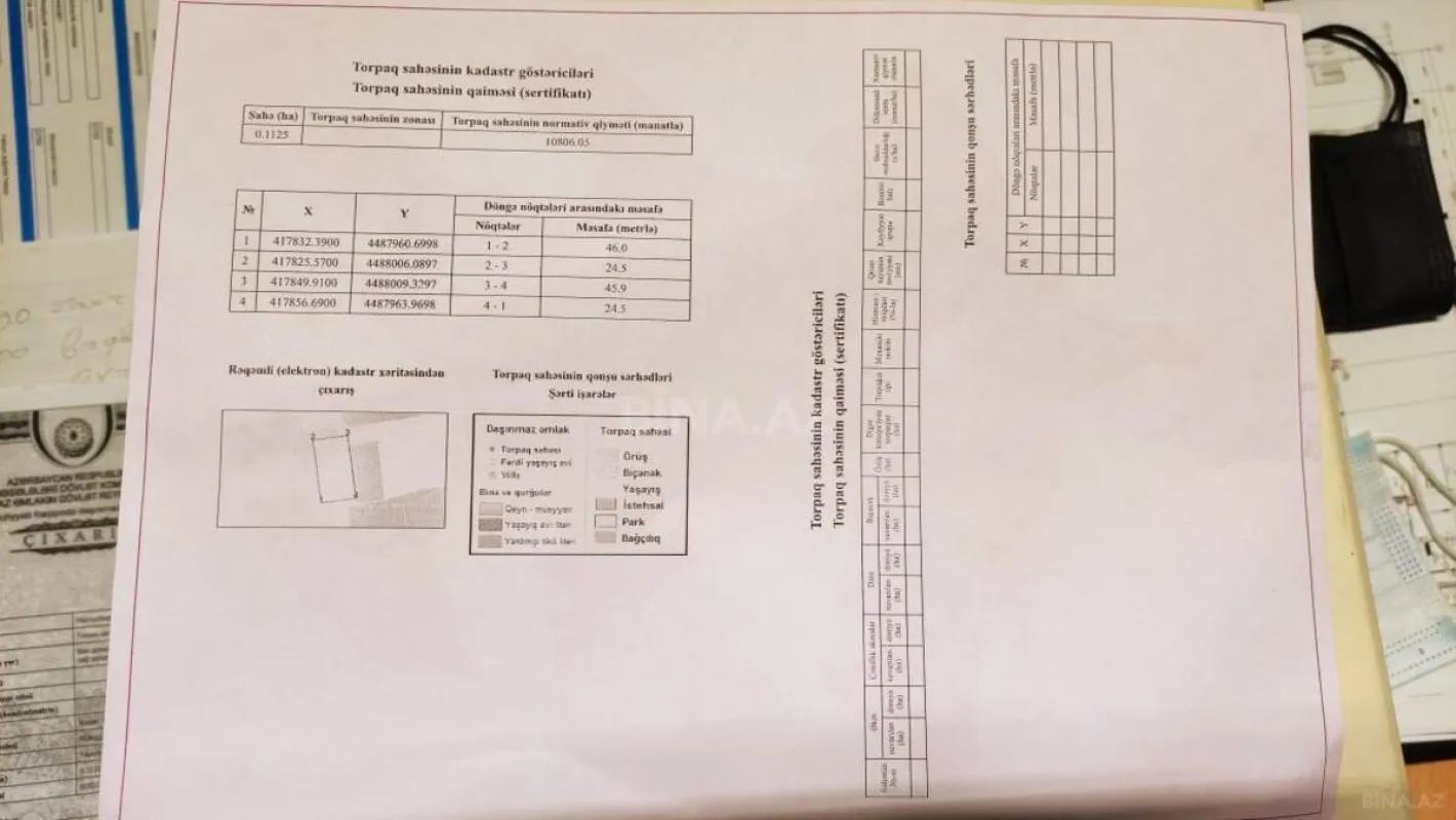 Satılır torpaq sahəsi 10.5 m²
