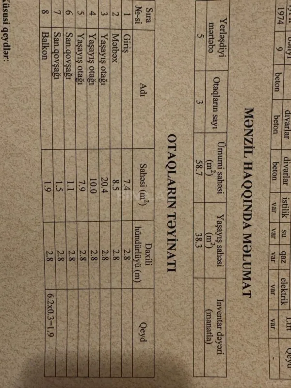 Satılır 3 otaqlı mənzil 80 m²