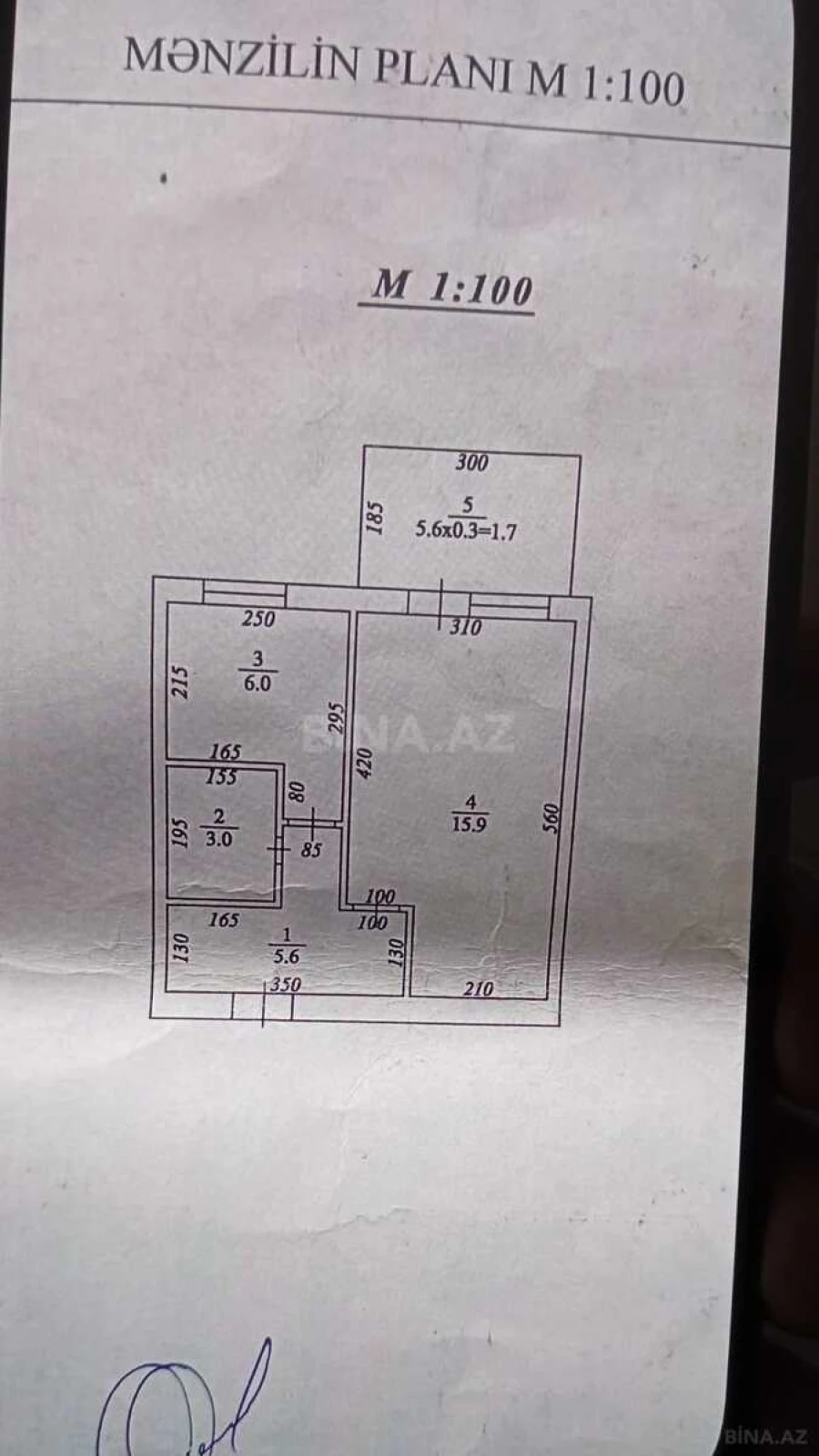 Satılır 1 otaqlı mənzil 36 m²