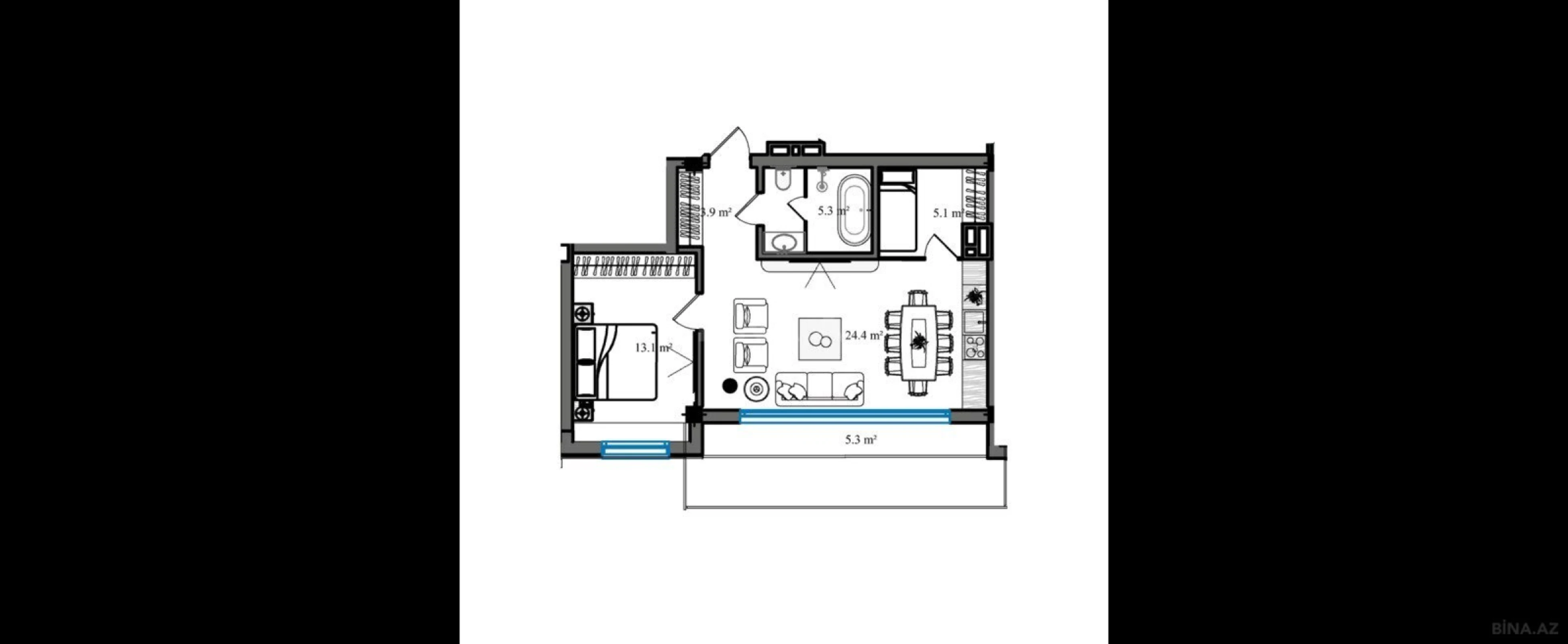 Satılır 3 otaqlı mənzil 67.6 m²