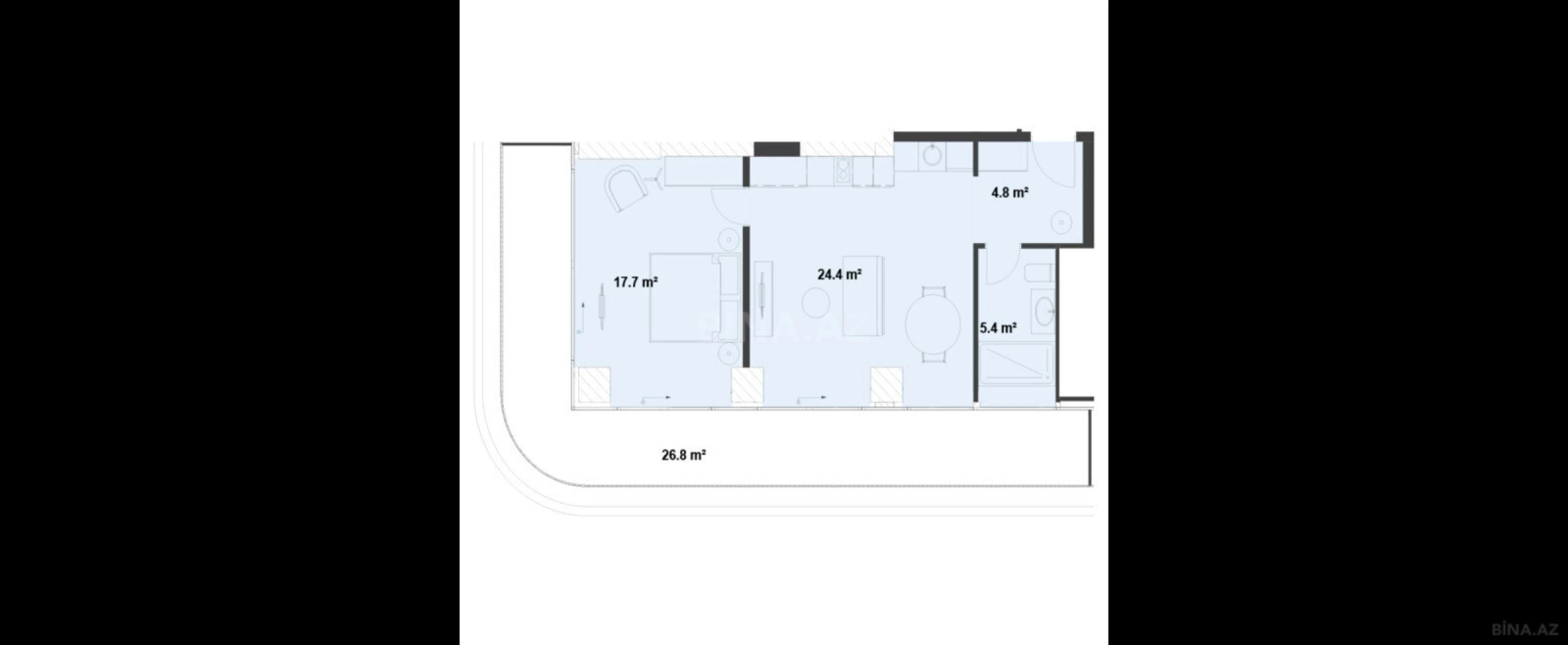 Satılır 2 otaqlı mənzil 88.8 m²