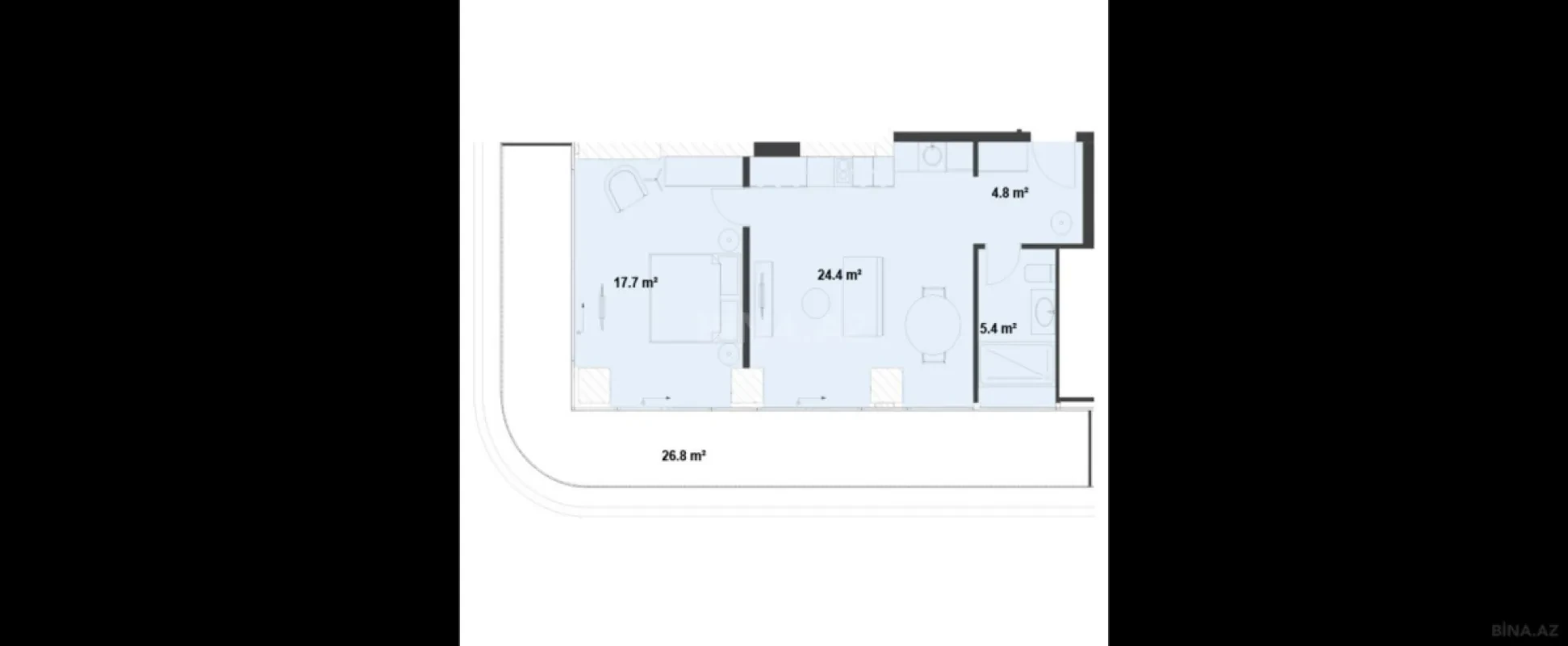 Satılır 2 otaqlı mənzil 88.8 m²