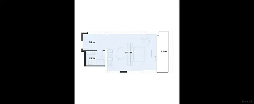 Satılır 1 otaqlı mənzil 57.8 m²