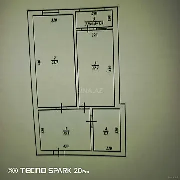 Satılır 1 otaqlı mənzil 68 m²