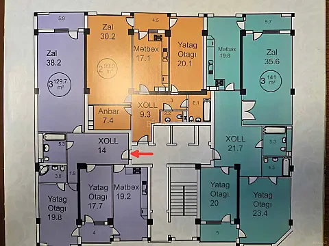 Satılır 3 otaqlı mənzil 130 m²