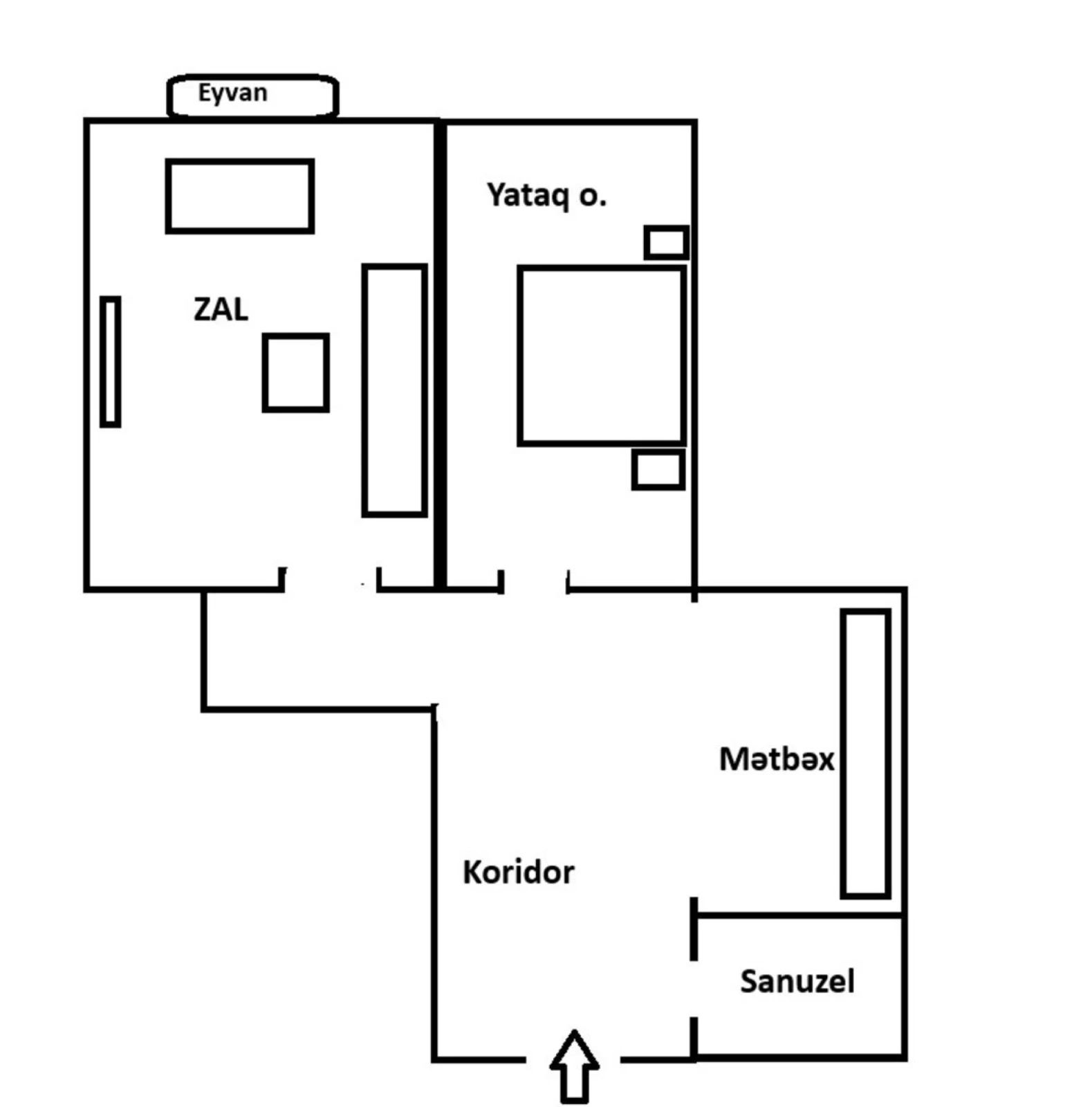 Satılır 2 otaqlı mənzil 85 m²