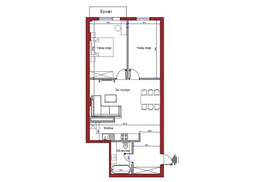 Satılır 2 otaqlı mənzil 82 m²