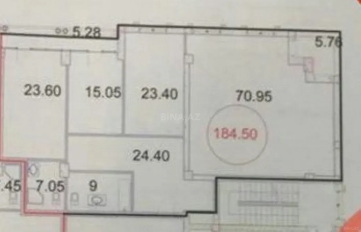 Satılır 3 otaqlı mənzil 185 m²