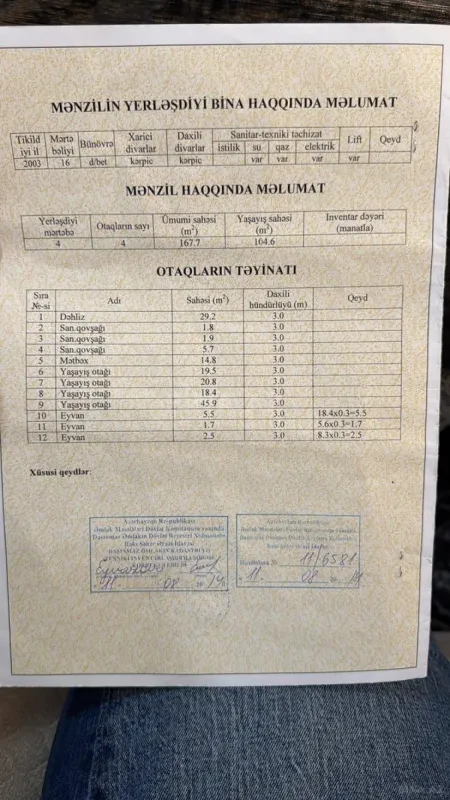 Satılır 4 otaqlı mənzil 180 m²