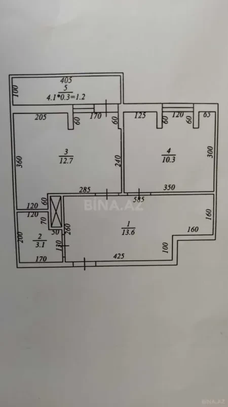 Satılır 2 otaqlı mənzil 41 m²