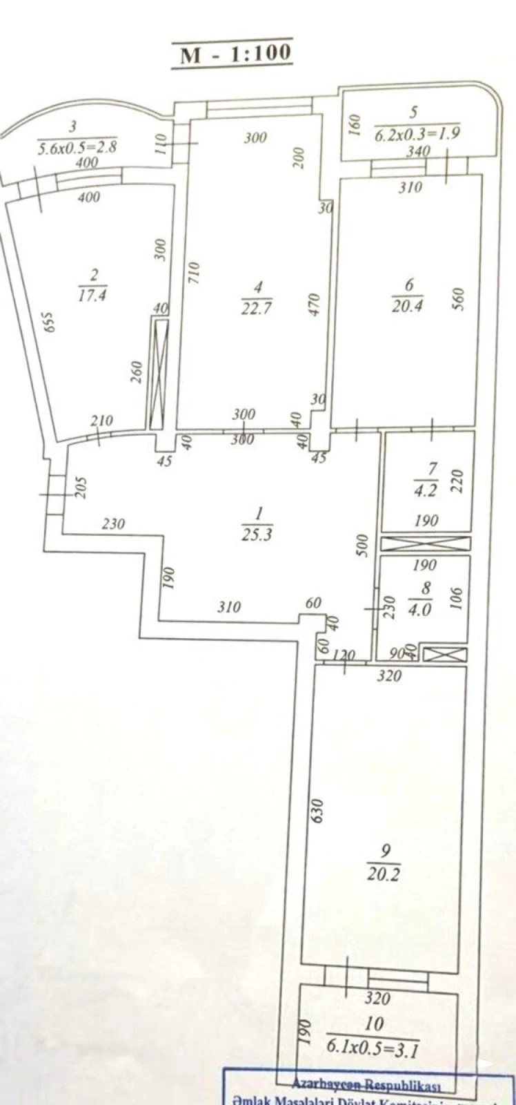 Satılır 3 otaqlı mənzil 137 m²