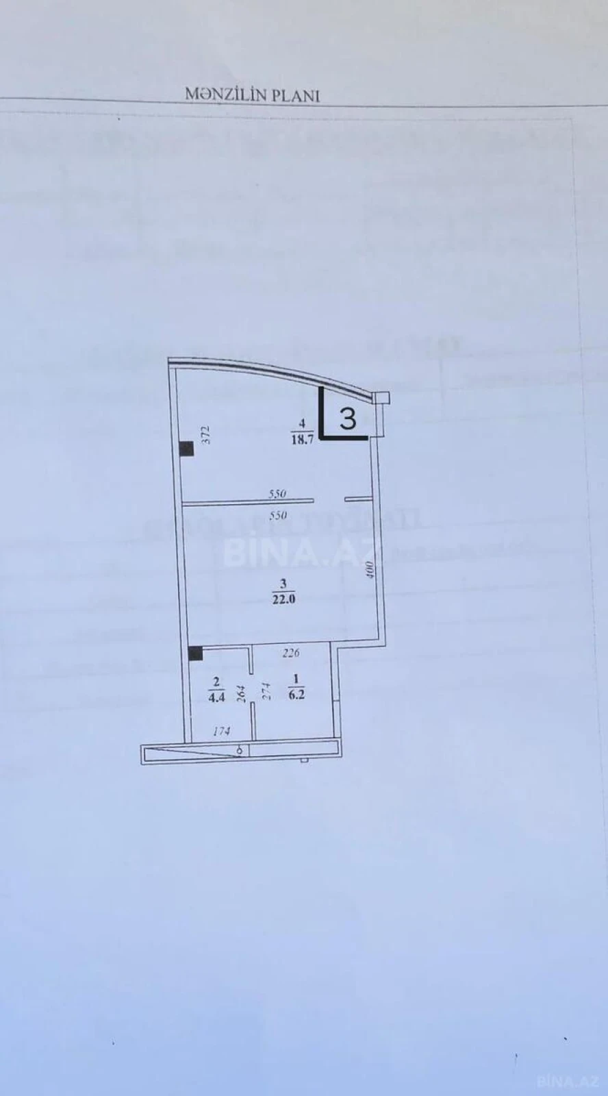 Satılır 2 otaqlı mənzil 55 m²