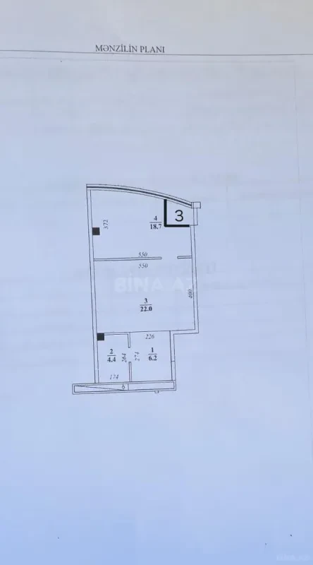Satılır 2 otaqlı mənzil 55 m²