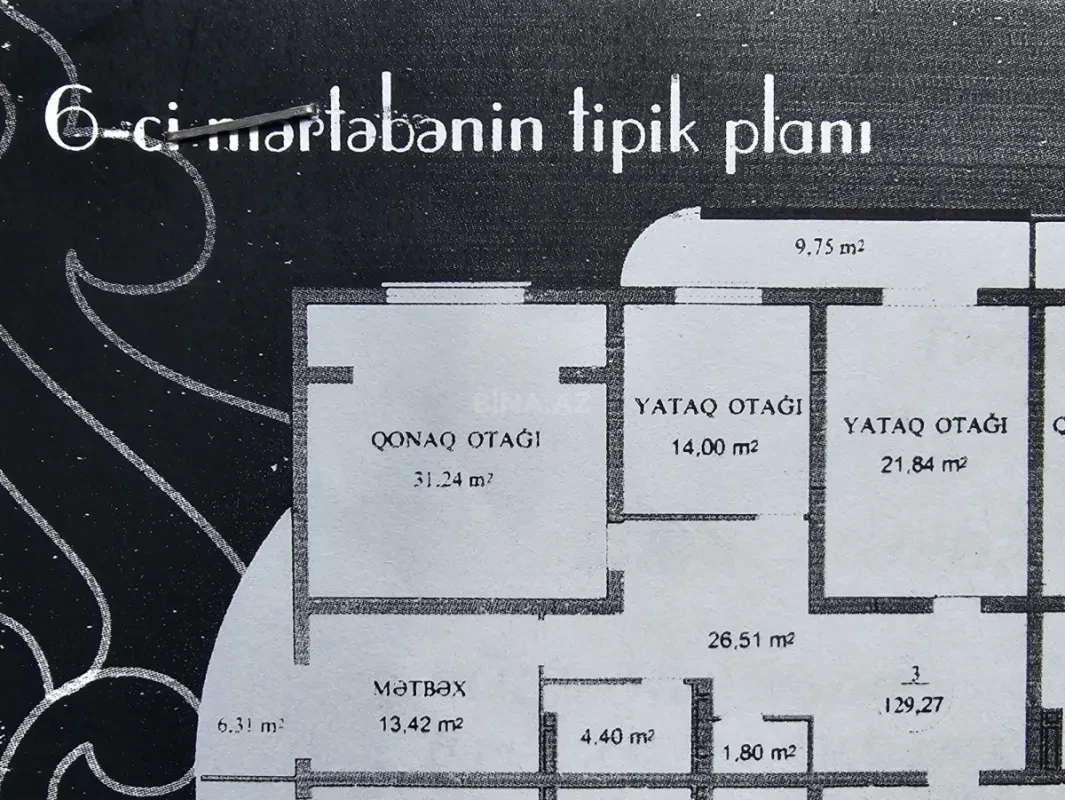 Satılır 3 otaqlı mənzil 130 m²