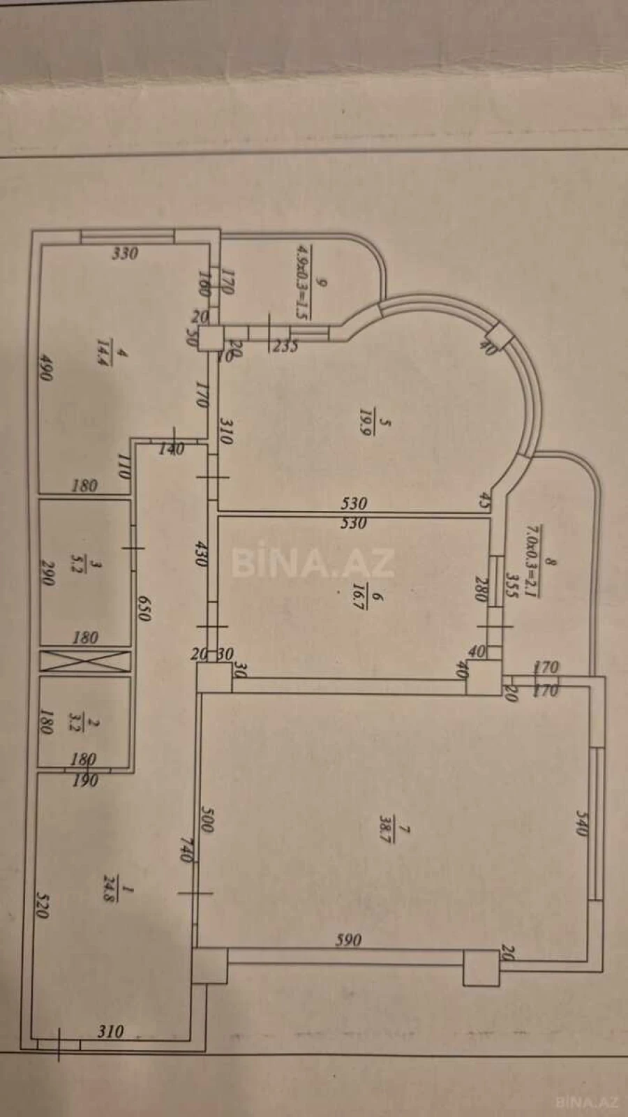 Satılır 3 otaqlı mənzil 154 m²