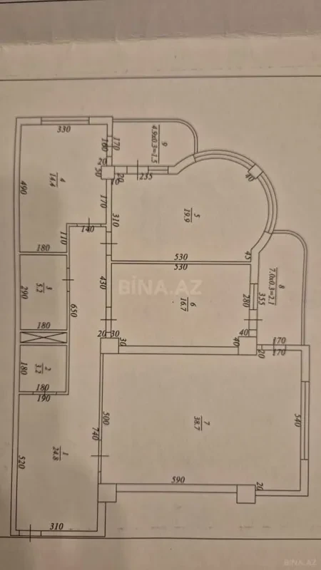 Satılır 3 otaqlı mənzil 154 m²