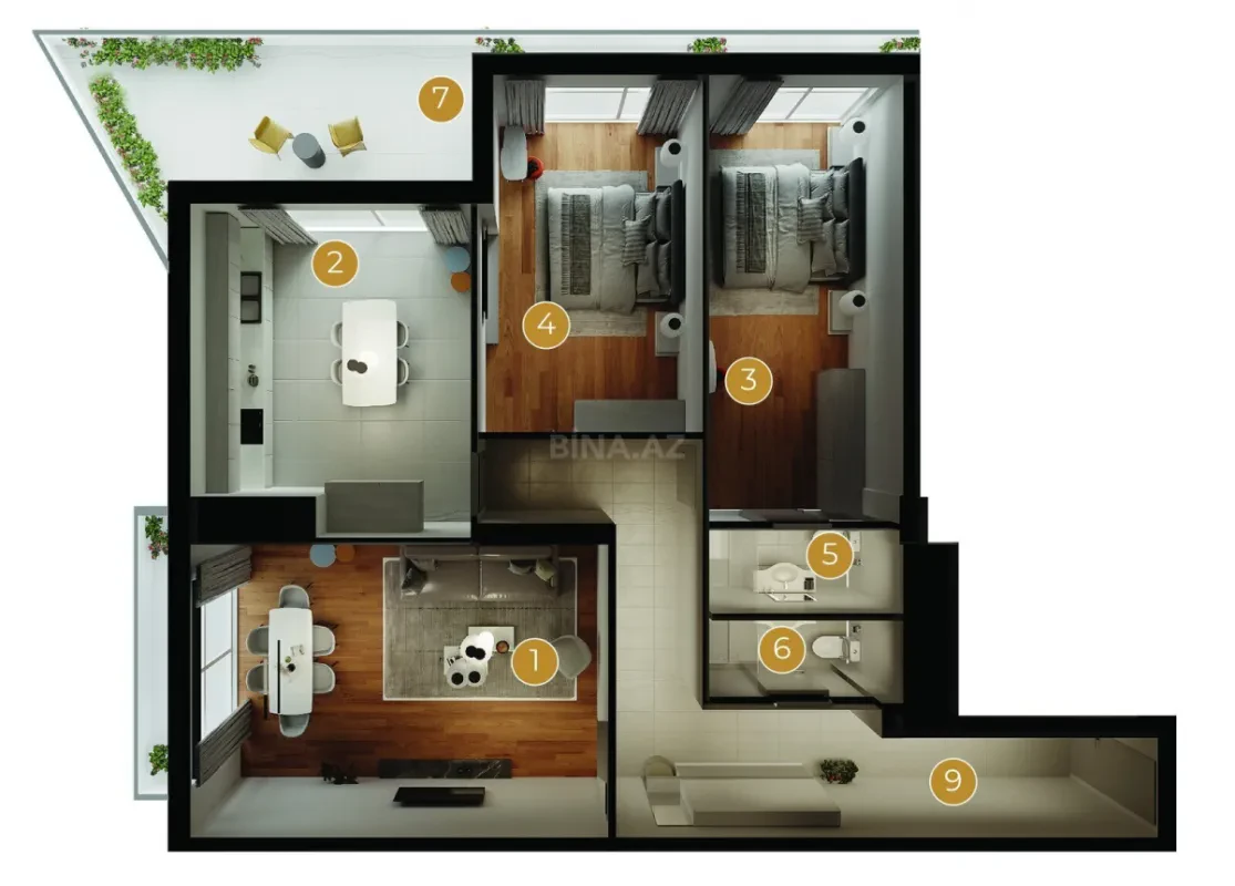 Satılır 3 otaqlı mənzil 146.7 m²