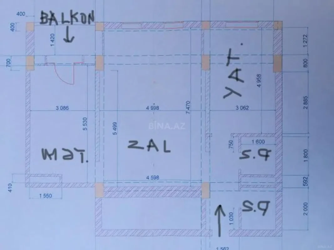 Satılır 2 otaqlı mənzil 100 m²