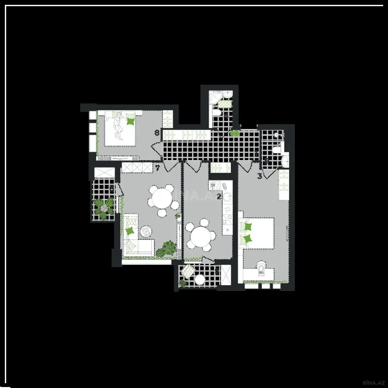 Satılır 3 otaqlı mənzil 111.2 m²