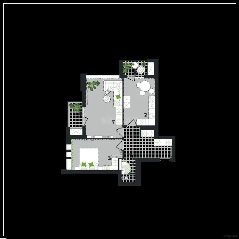 Satılır 2 otaqlı mənzil 82.6 m²