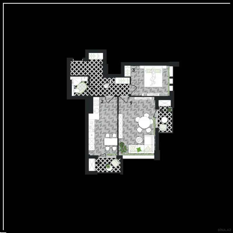 Satılır 2 otaqlı mənzil 85.2 m²