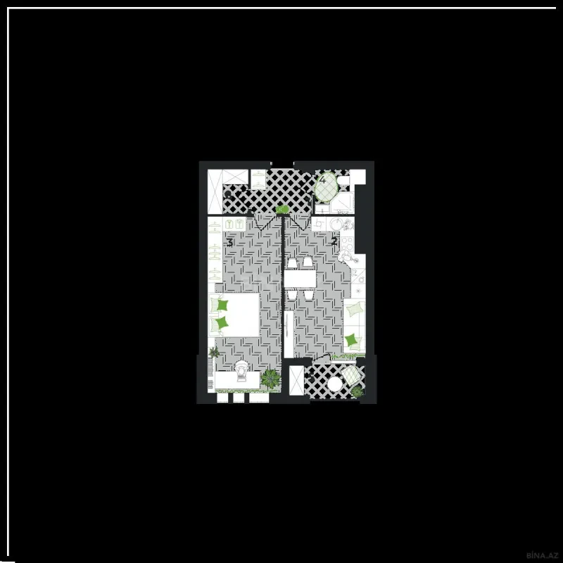 Satılır 1 otaqlı mənzil 64.5 m²