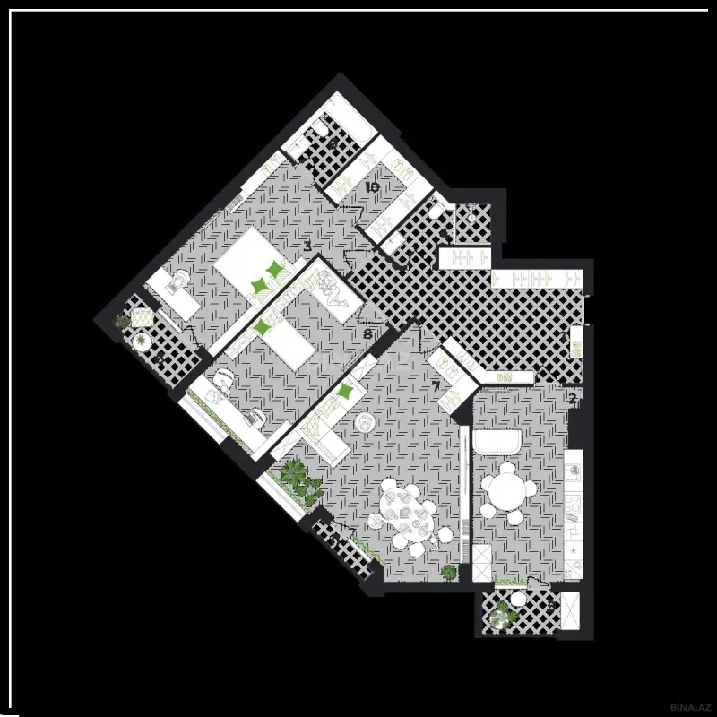 Satılır 3 otaqlı mənzil 161.2 m²