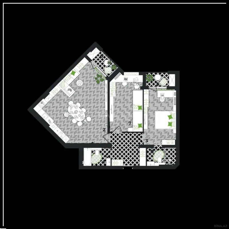 Satılır 2 otaqlı mənzil 125.5 m²
