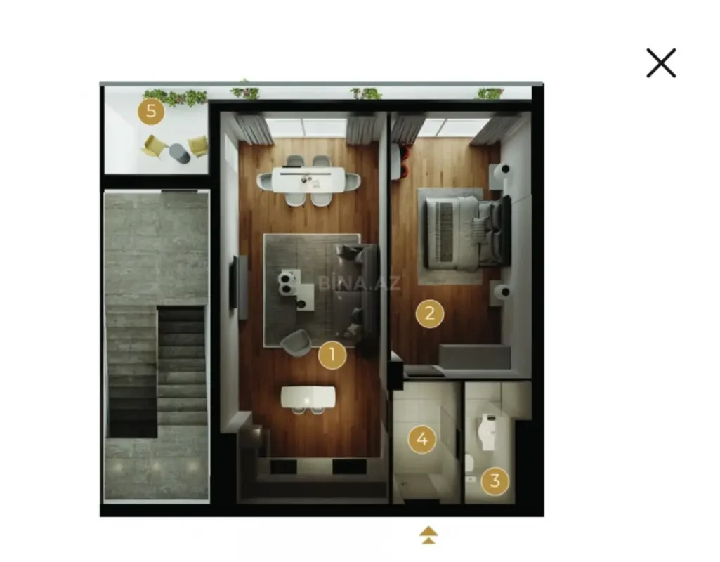 Satılır 2 otaqlı mənzil 91.7 m²