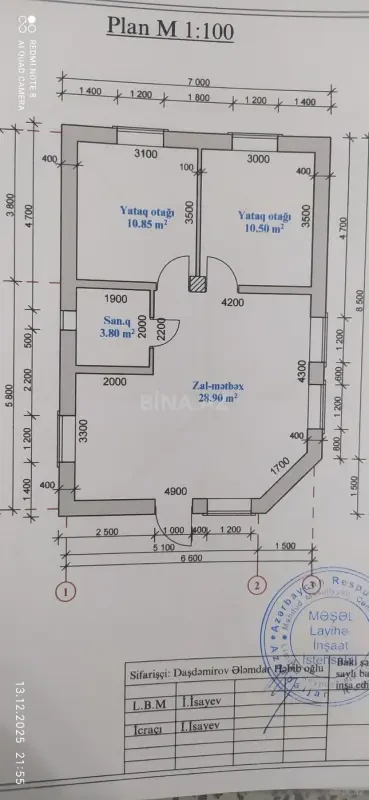 Satılır 3 otaqlı həyət evi 70 m²