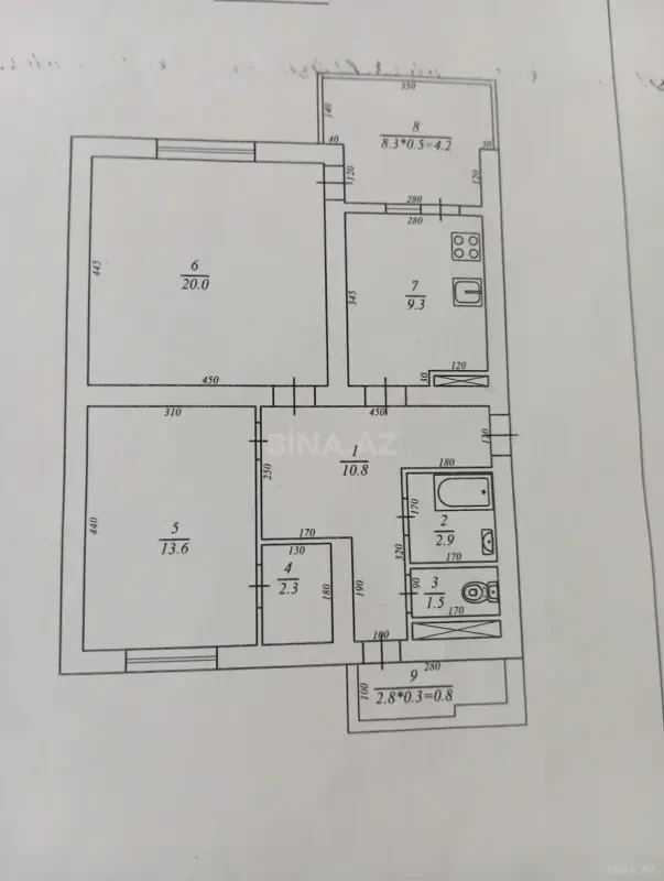 Satılır 3 otaqlı mənzil 101 m²
