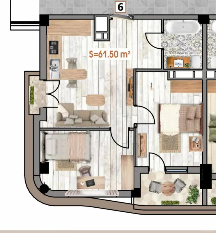 Satılır 3 otaqlı mənzil 61 m²