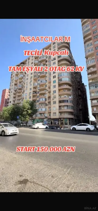Satılır 2 otaqlı mənzil 46 m²