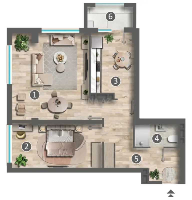 Satılır 2 otaqlı mənzil 84.3 m²