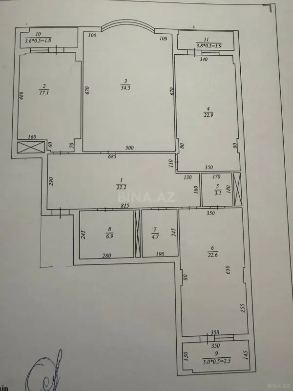 Satılır 4 otaqlı mənzil 156 m²