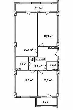 Satılır 3 otaqlı mənzil 122.5 m² — Bakı 3 otaq 122.50 m²