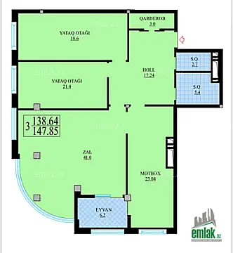 Satılır 3 otaqlı yeni tikili 146 m²