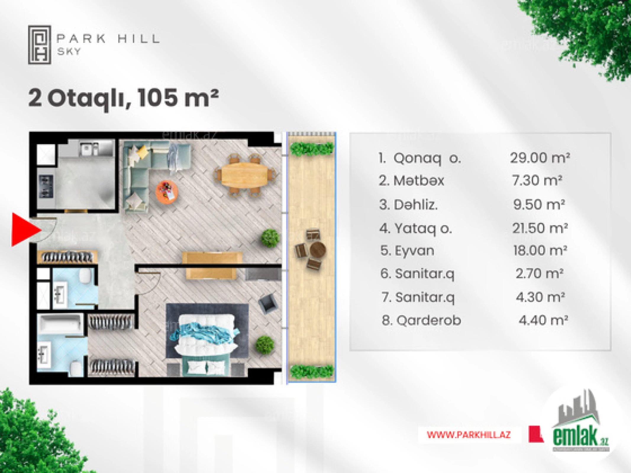 Satılır 3 otaqlı yeni tikili 105 m²