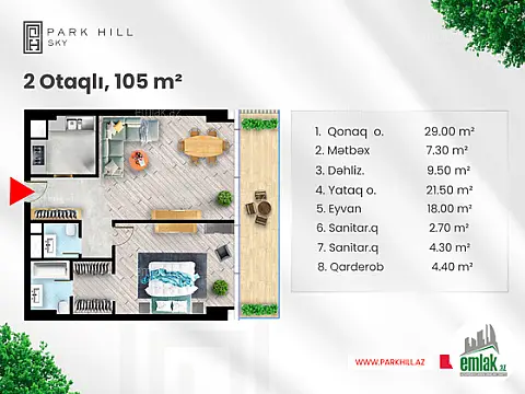Satılır 3 otaqlı yeni tikili 105 m²