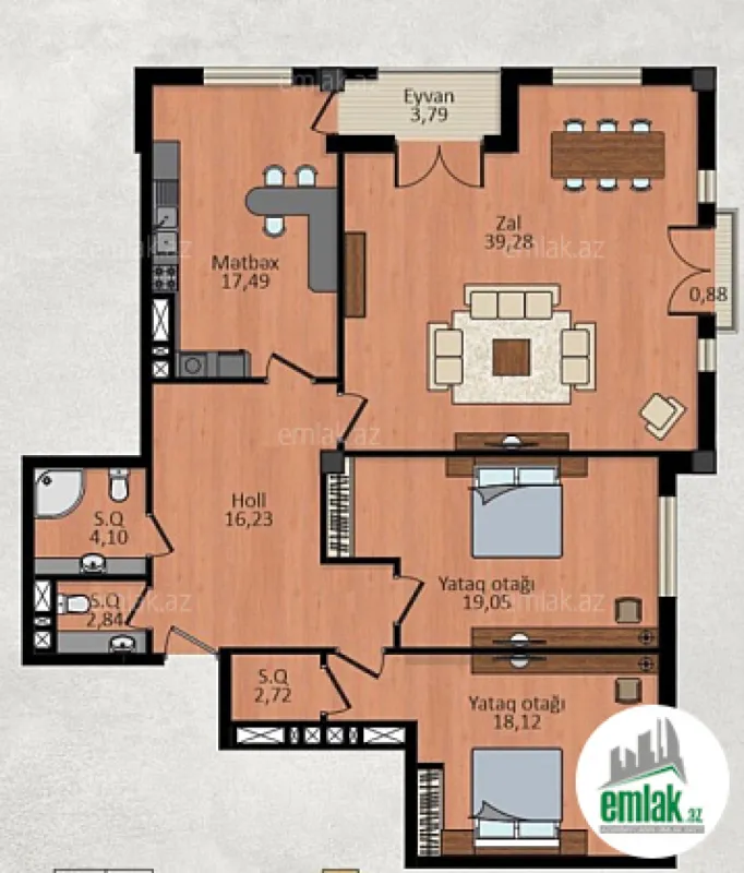 Satılır 4 otaqlı yeni tikili 125 m²