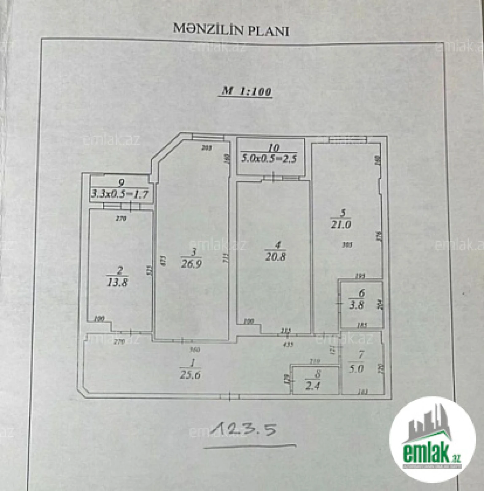 Satılır 3 otaqlı yeni tikili 125 m²