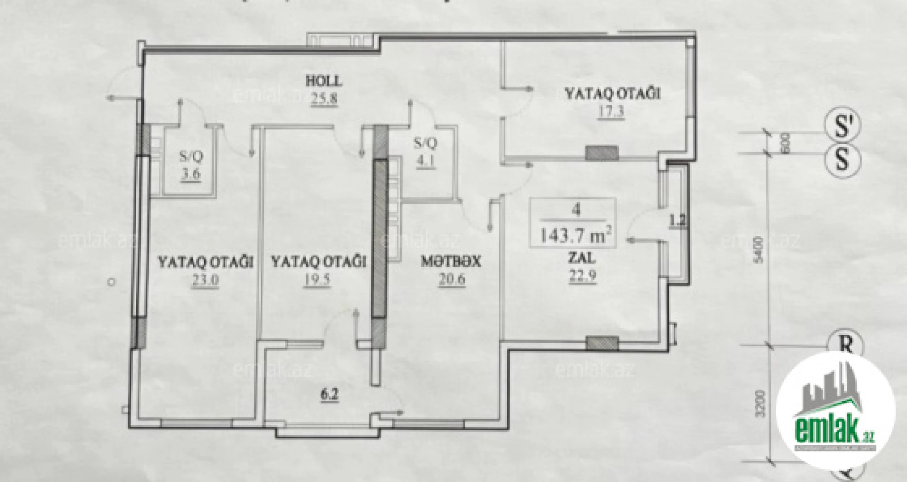 Satılır 4 otaqlı yeni tikili 144 m²