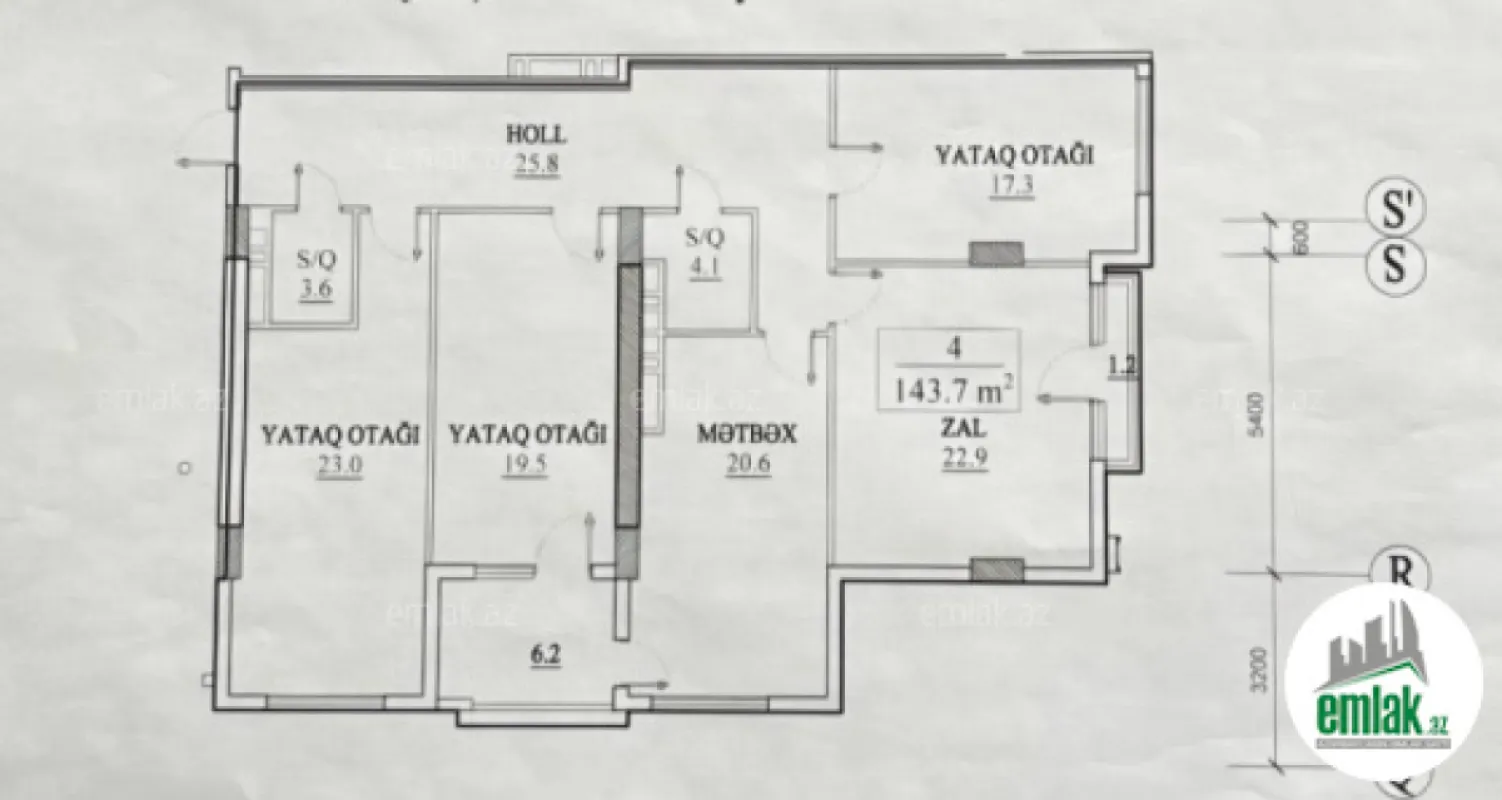Satılır 4 otaqlı yeni tikili 144 m²