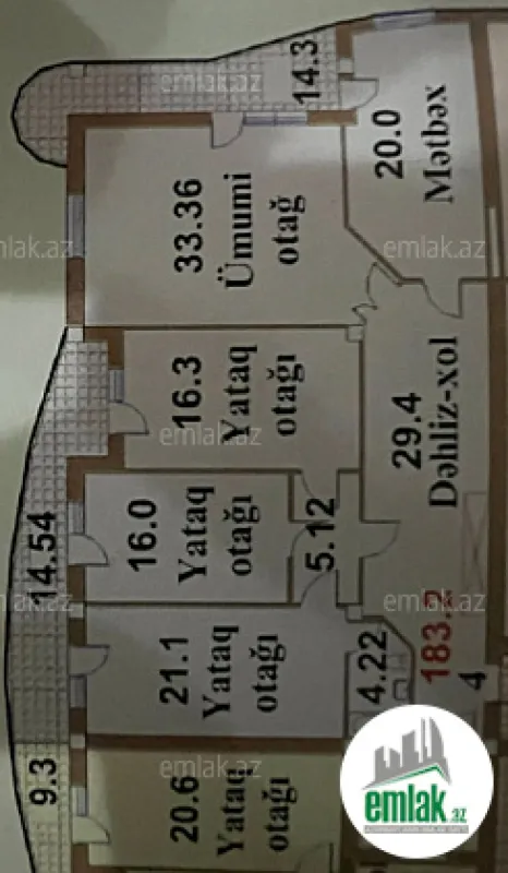Satılır 4 otaqlı yeni tikili 185 m²
